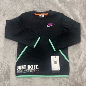 Little kid Nike Black Teal pullover crewneck sweater (6)